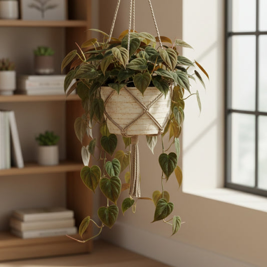 Philodendron Micans Plant pot and hanging