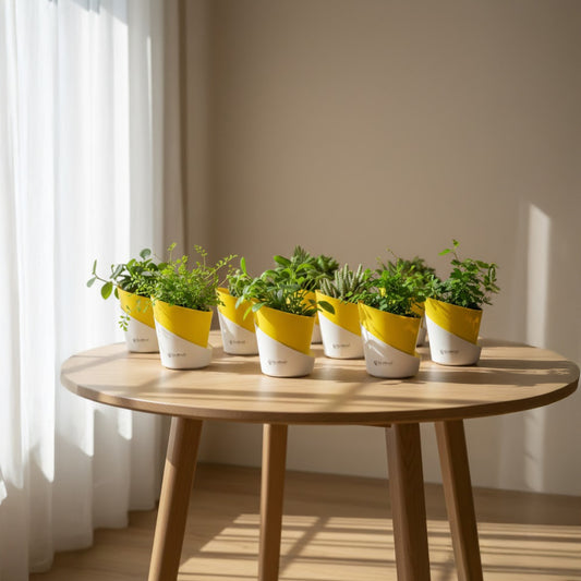 Slant Edge Plastic Planter (Dual-Tone)