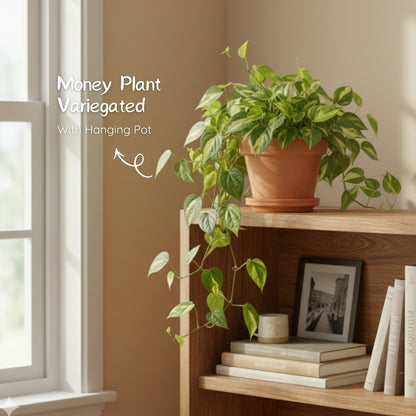 Money Plant Variegated With Hanging Pot