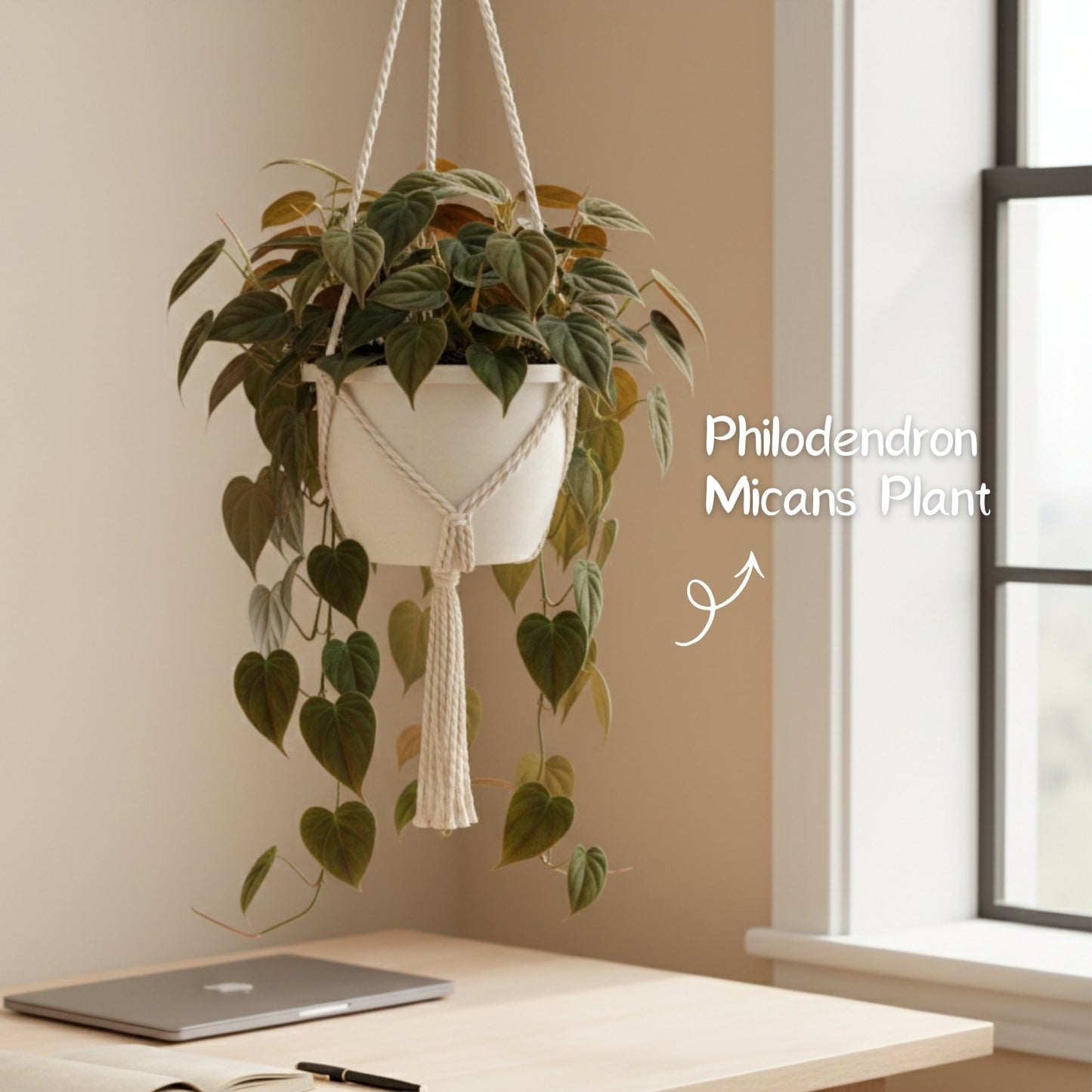 Philodendron Micans Plant pot and hanging