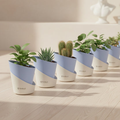 Slant Edge Plastic Planter (Dual-Tone)