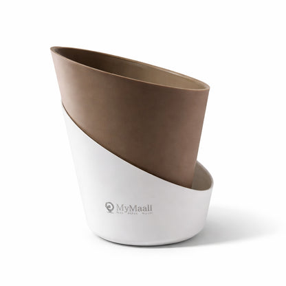 Slant Edge Plastic Planter (Dual-Tone)
