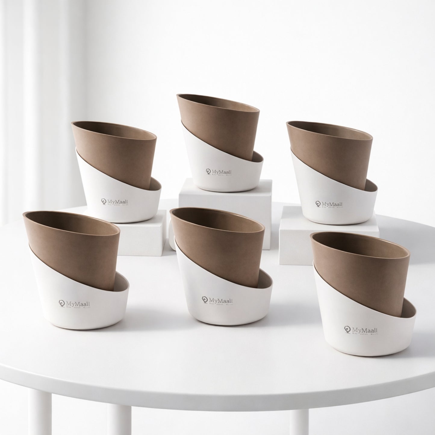 Slant Edge Plastic Planter (Dual-Tone)