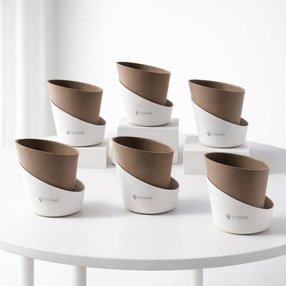 Slant Edge Plastic Planter (Dual-Tone)