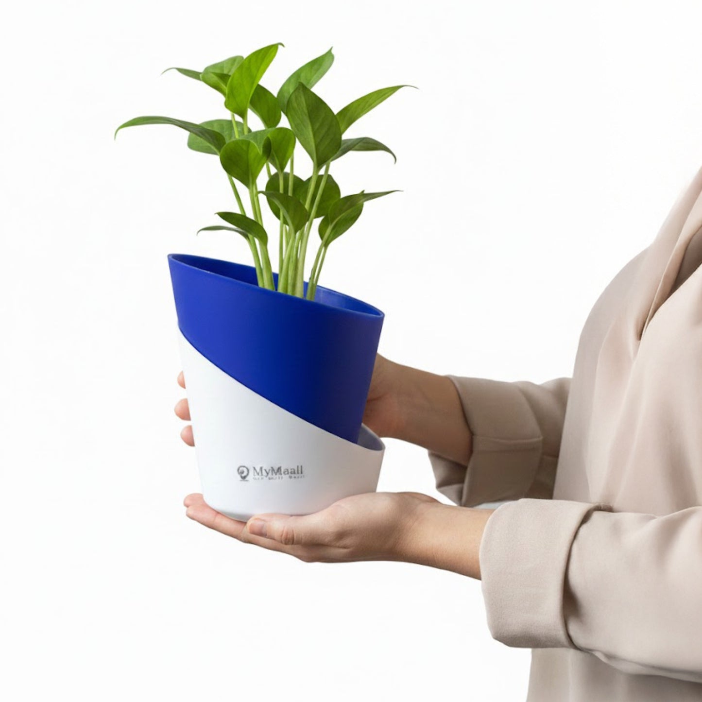 Slant Edge Plastic Planter (Dual-Tone)