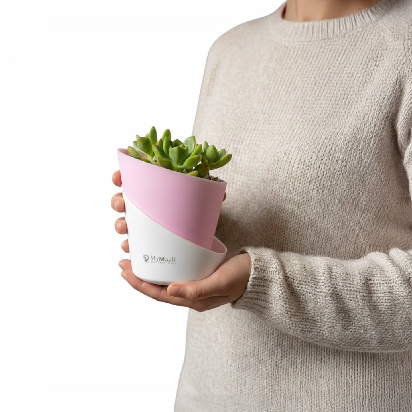 Slant Edge Plastic Planter (Dual-Tone)