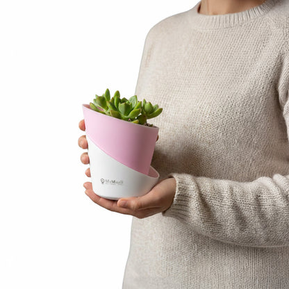 Slant Edge Plastic Planter (Dual-Tone)