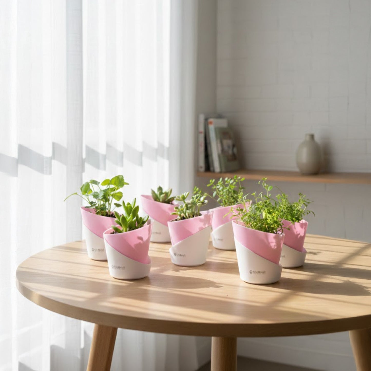 Slant Edge Plastic Planter (Dual-Tone)