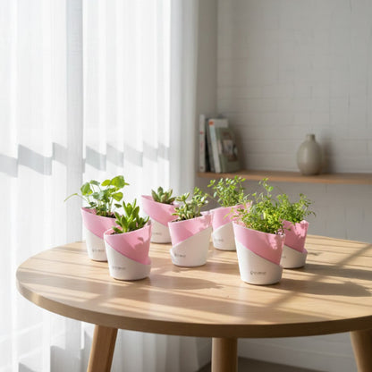 Slant Edge Plastic Planter (Dual-Tone)