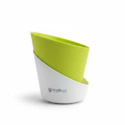 Slant Edge Plastic Planter (Dual-Tone)