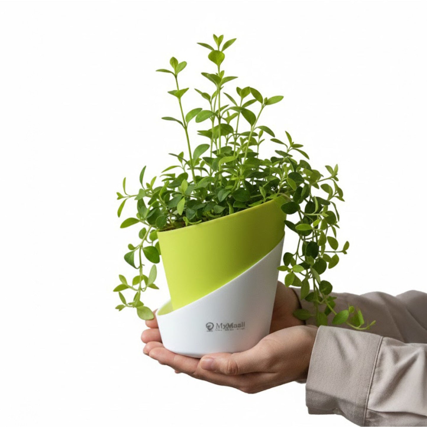 Slant Edge Plastic Planter (Dual-Tone)