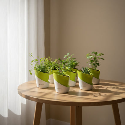 Slant Edge Plastic Planter (Dual-Tone)