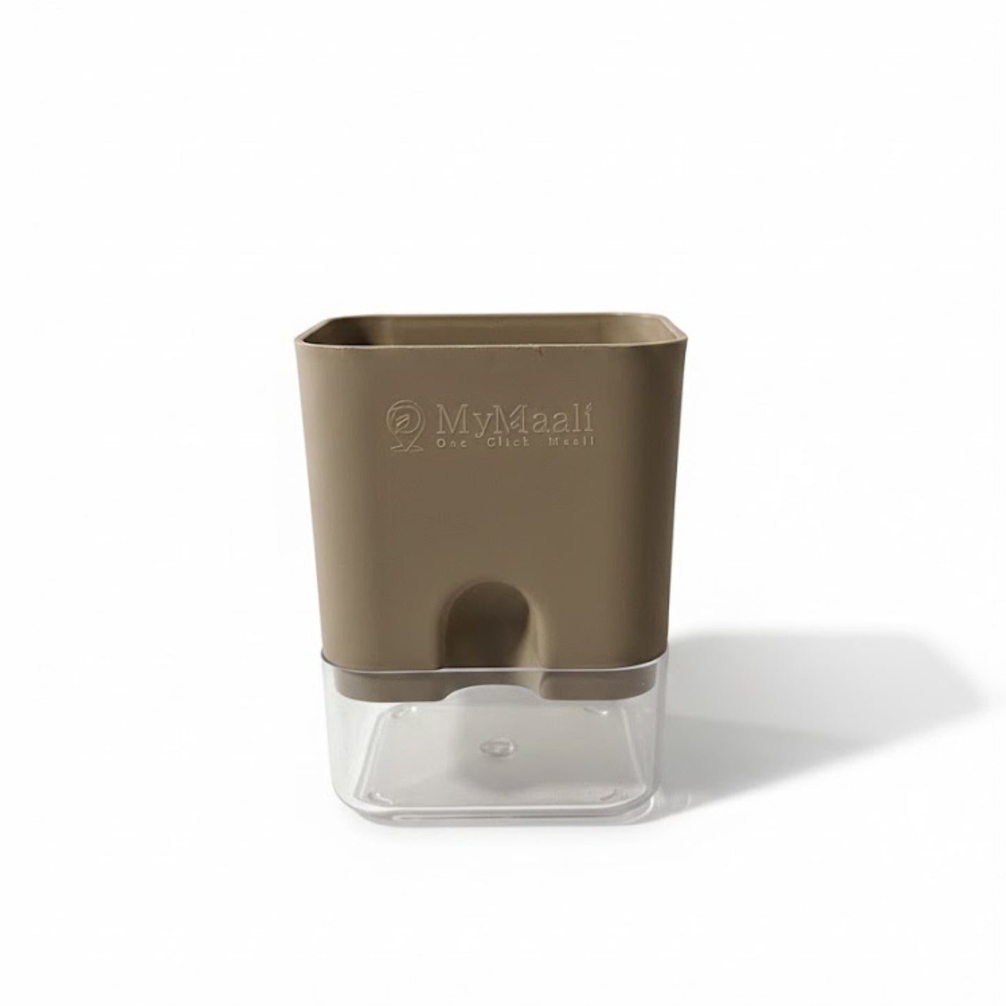 Self-Watering Square Plastic Planter with Transparent Base