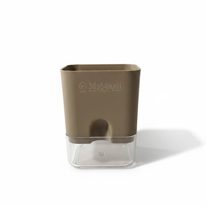 Self-Watering Square Plastic Planter with Transparent Base