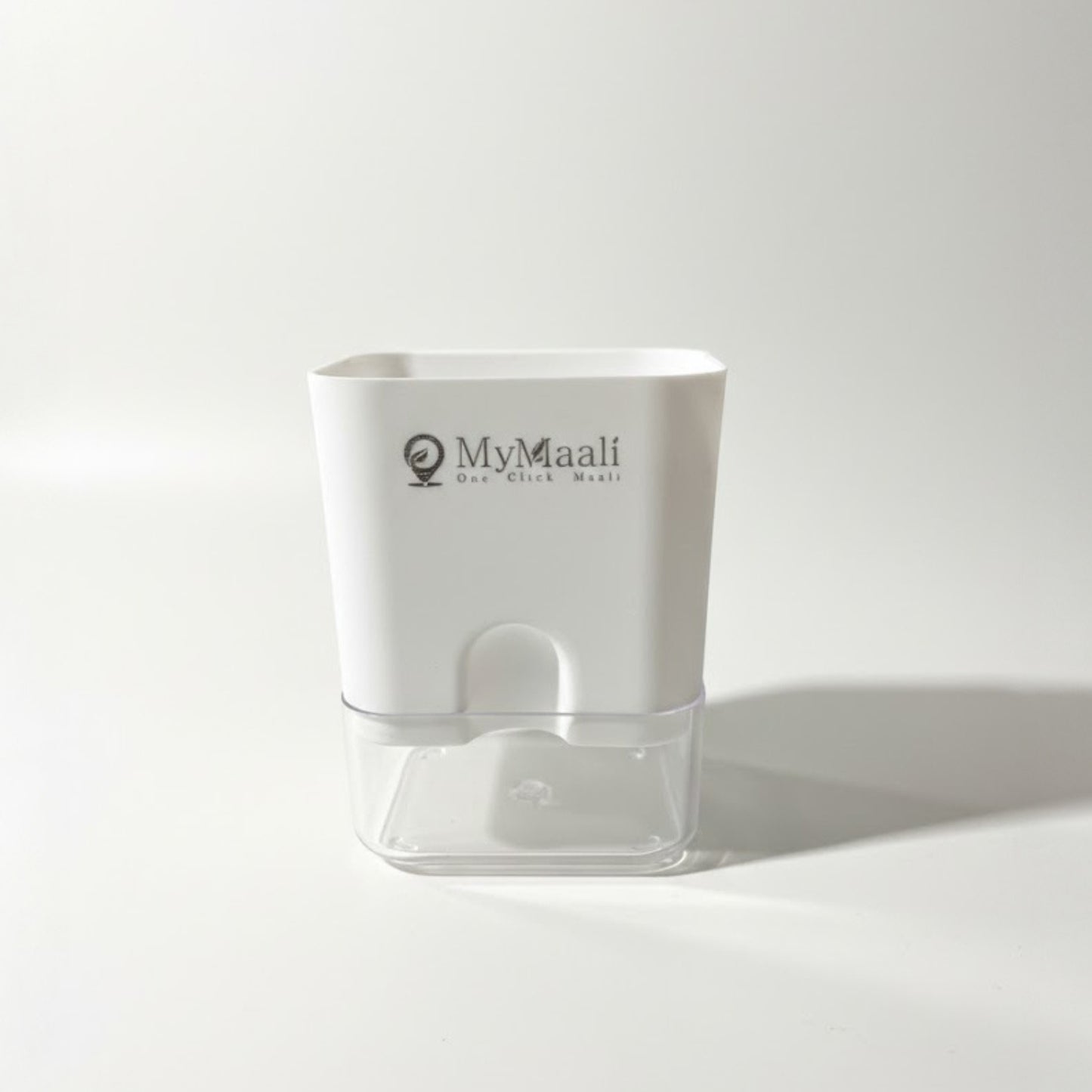 Self-Watering Square Plastic Planter with Transparent Base